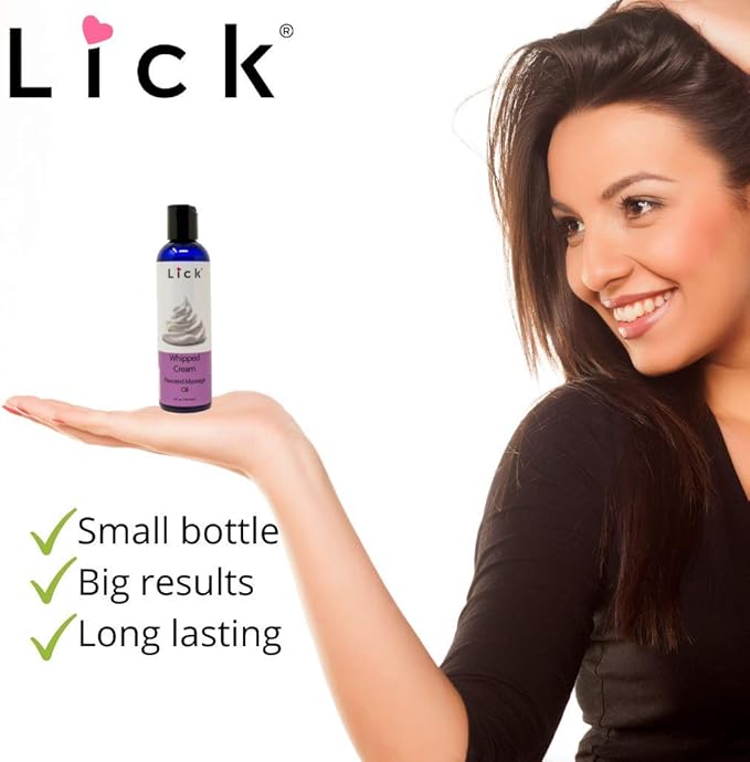 Whipped Cream Flavored Massage Oil for Couples – Edible Massaging Lotion with Vitamin E and Sweet Almond and Coconut Oil is Non Sticky and Gentle on Skin – Natural, Relaxing and Vegan (4 oz)