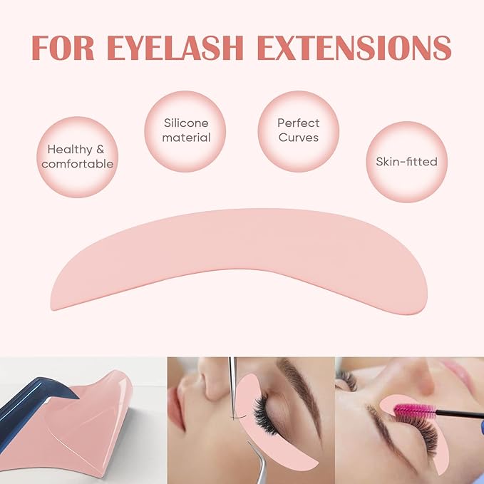 Libeauty Reusable Lash Extension eye pads 3 pairs Eyelash Lift/T-int Under Eye Gel Silicone Pads Patches Kit Soft and Skin-Friendly