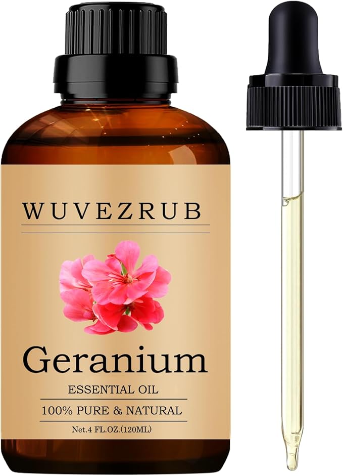 Geranium Essential Oils 120ML, Pure Geranium Essential Oil for Aromatherapy Diffuser - 4 Fl Oz