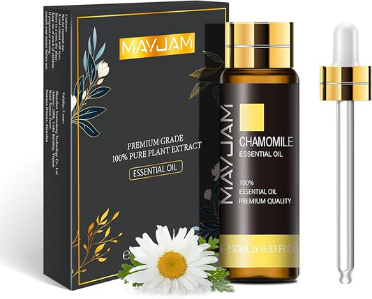 Chamomile Essential Oil, MAYJAM 10ML/0.33FL.OZ Premium Chamomile Oils for Soap Candle Making, Diffuser, Bedroom, Living Room, Office
