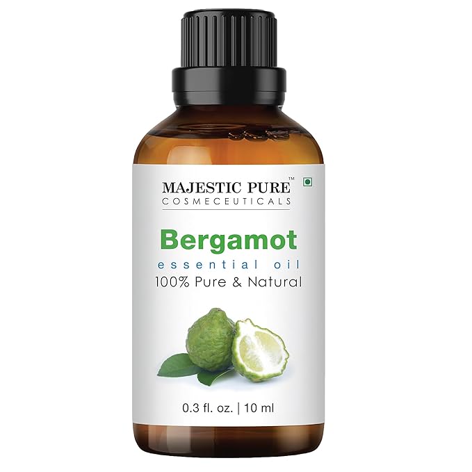 Majestic Pure Bergamot Essential Oil - 100% Pure Bergamot Oil for Aromatherapy, Massage & Topical Uses, Perfect for Diffuser & Essential Oil Diffuser - 0.33 fl. oz