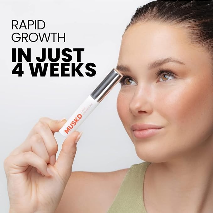 Eyelash Growth Serum - Lash Enhancer for Longer, Thicker, Fuller Lashes & Brows - Natural, Vegan & Cruelty-Free Eyelash Serum for Lash & Brow Growth, Gentle Formula (3 ML)