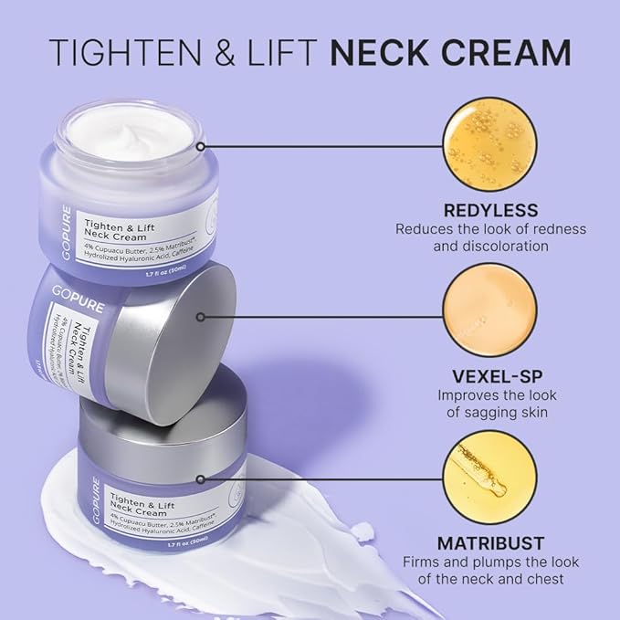 goPure Ultimate Firming Set - Skincare Routine for Firmer-Looking Skin, 4 Piece Set Includes Tightening Neck Cream, Hydrating Eye Cream, Anti-Aging Moisturizer and Firming Retinol Serum