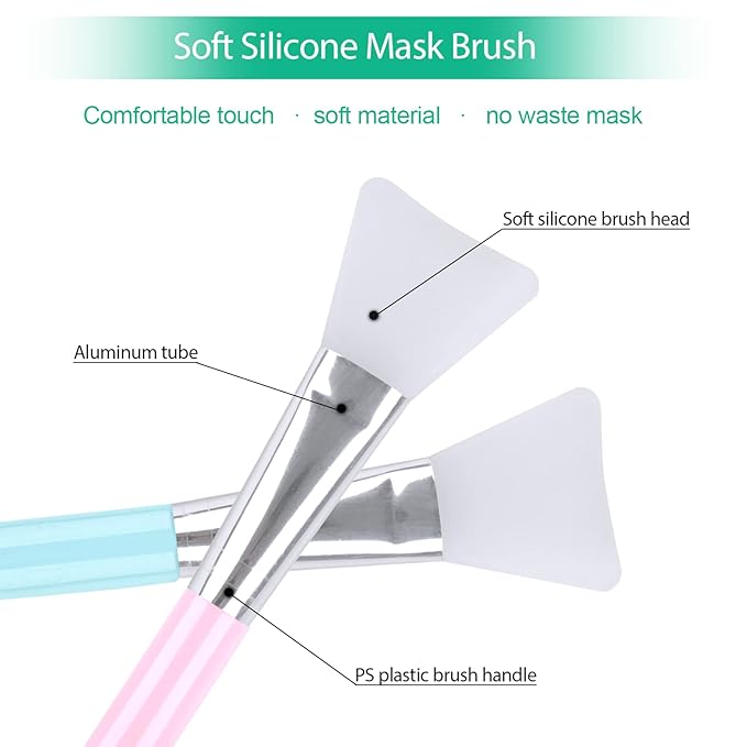 Face Mask Mixing Bowl Set, Facial Mask Mixing Tool Kit with Plastic Mask Bowl Silicone Mask Brushes Measuring Cup Stick Spatulas Facial Sponge (10PCS)
