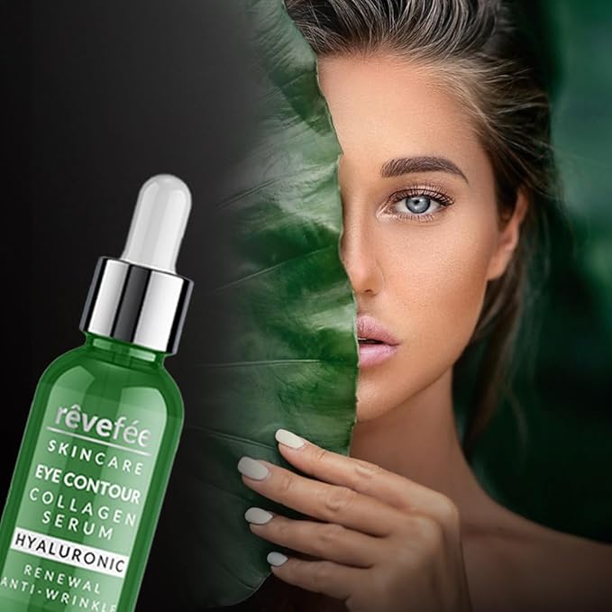 Collagen Hyaluronic Acid Serum; Reduces Dark circles, Puffy Eyes, Wrinkles, Under Eye Bags, Fine Lines. Anti-Aging, Hydrating Complex Eye Contour Serum, Effective Formula.