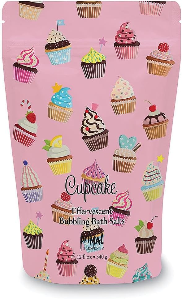 Primal Elements Detoxifying Sea Salt Soak, Bubbling Aromatherapy Salts, Cupcake, 12 oz Resealable Bag