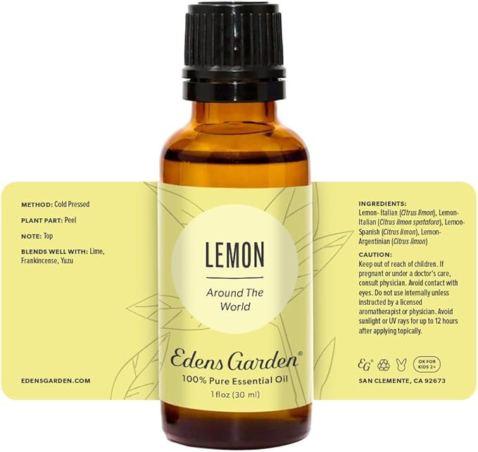 Edens Garden Lemon Around The World Essential Oil- 100% Pure Premium Grade, Undiluted, Natural, Therapeutic, Aromatherapy, The Best for Diffuser, Candle, Laundry, Humidifiers 30 ml (1 fl oz)