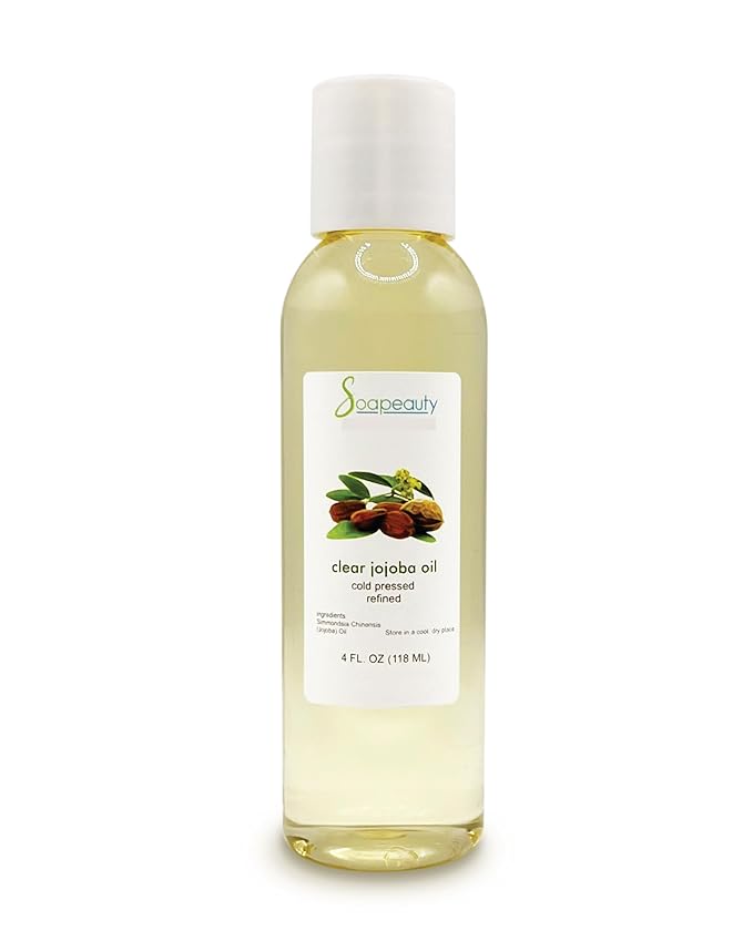 Soapeauty Clear Jojoba Oil | 100% Pure & Natural | Refined, Cold Pressed, Hexane Free | Moisturizing Oil for Skin, Face, Hair & Nails | 4 fl oz