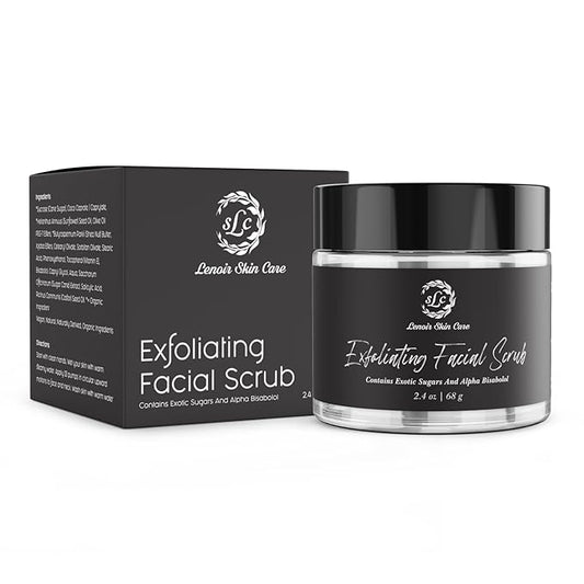 Exfoliating Face Scrub (2.4oz/68g) | Natural, Fragrance-Free Facial Pore Cleanser | Clean, Vegan, Cruelty Free Skincare for Men & Women | Essential Collection