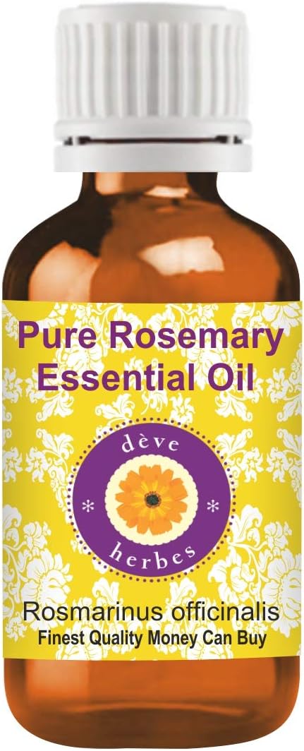 Deve Herbes Pure Rosemary Essential Oil (Rosmarinus officinalis) Steam Distilled 30ml (1 oz)