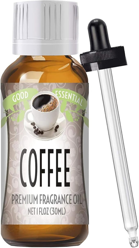 Good Essential Professional Coffee Fragrance Oil 30ml for Diffuser, Candles, Soaps, Lotions, Perfume, 1 fl oz, Coffee Aromatherapy Oil