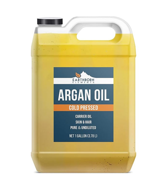 Earthborn Elements Cold-Pressed Argan Oil (1 Gallon), Pure & Undiluted, No Additives