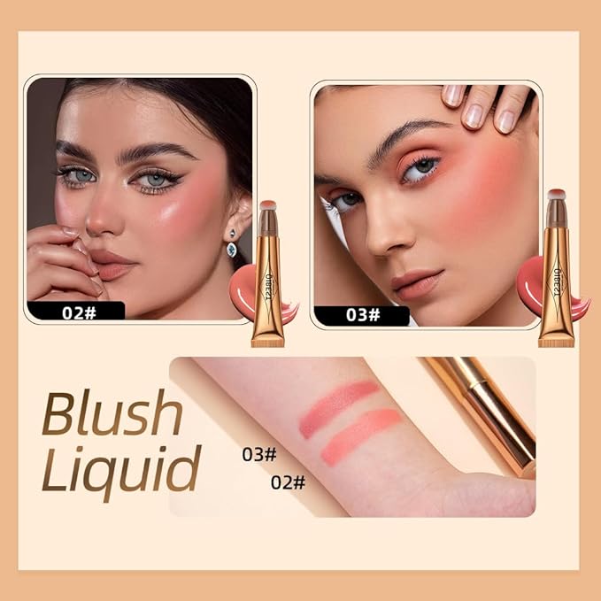 2 in 1 Multifunctional Makeup Pen, Contour Blush Highlighter, Pearl Fine Shine, Matte Natural Brighten Face Makeup (6, 1)