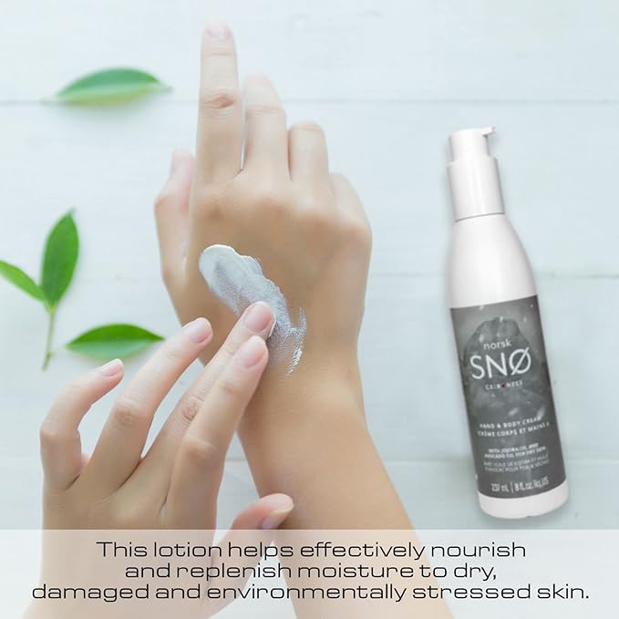 Geir Ness NORSK SNØ Hand & Body Cream - Dry Skin Lotion - Single Use Deep Moisturizer with Essential Oils