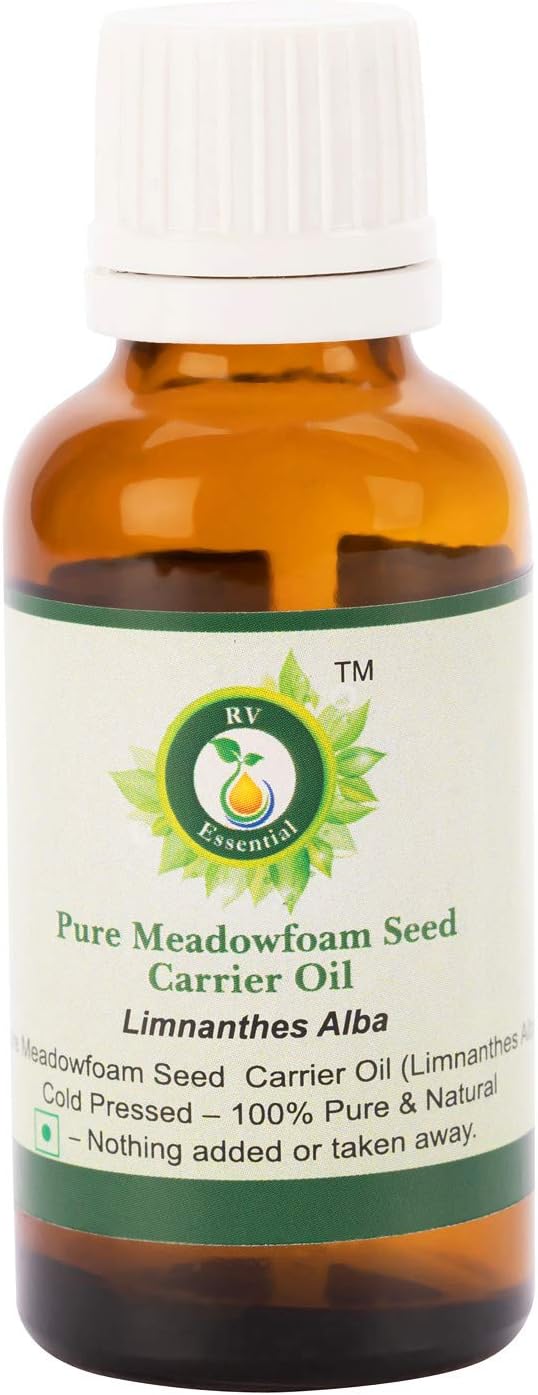 Meadowfoam Oil | Limnanthes Alba | Meadowfoam Seed Oil | Meadowfoam Carrier Oil | for Skin | for Hair | 100% Pure Natural | Cold Pressed Meadowfoam Oil | 15ml | 0.507oz by R V Essential