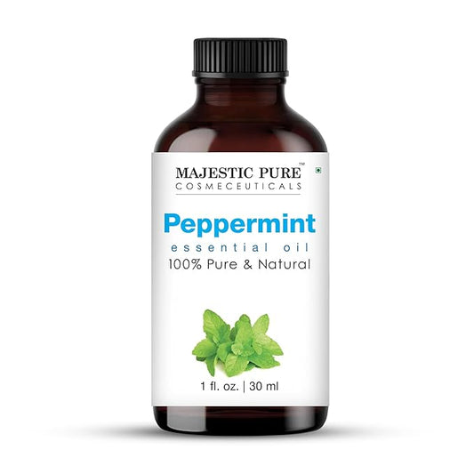Majestic Pure Peppermint Essential Oil - 100% Pure Peppermint Oil for Aromatherapy, Massage & Topical Uses, Perfect for Diffuser & Essential Oil Diffuser - 1 Fl OZ