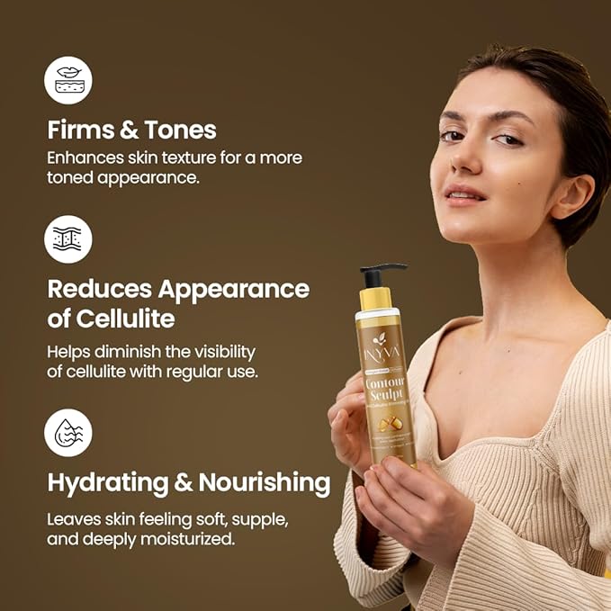 ContourSculpt Anti-Cellulite Slimming Massage Oil | with Natural Omega 3, 6 & Vitamin E | Hydrating & Nourishing | for All Skin Types - 6.7 Oz