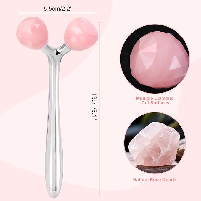 Face Roller for Wrinkles and Lifting, 3D Pure Jade Roller Diamond-Shaped for Women Men Skin Care Guasha Scraping Facial Massager Tool for Jawline V- Shape & Puffy Eyes & Lymphatic Drainage