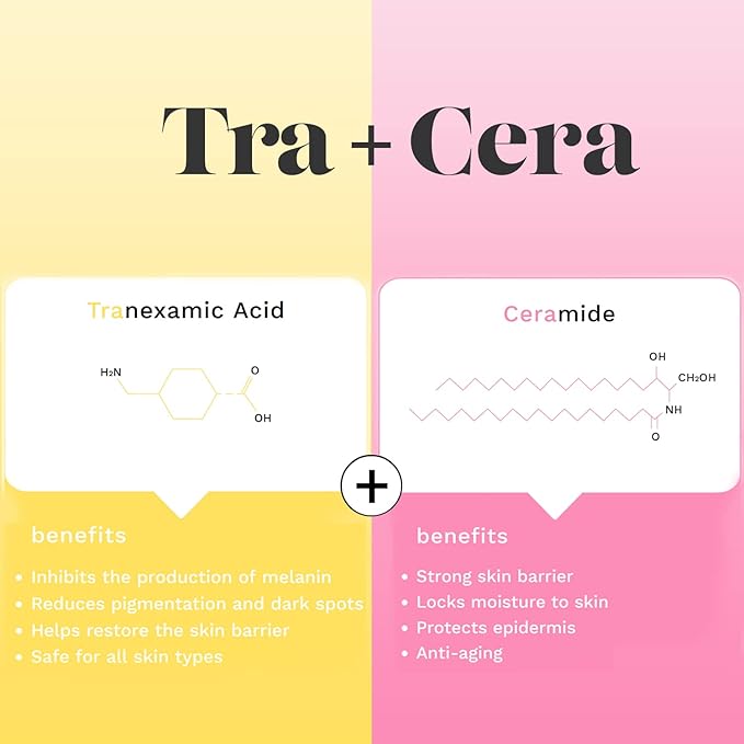 SKINRxLAB TraCera Ampoule - Dark Spot & Tone Correcting Face Serum - Vitamin C and Ceramide - Control Melanin, Blemishes and Freckles - Anti Aging Serum for Smooth, Moisturizing Finish, 1.69 fl.oz.