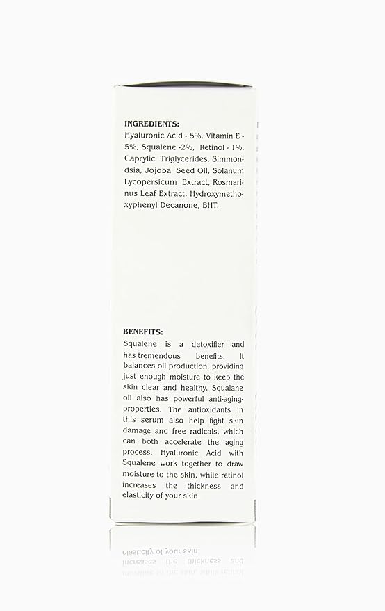 Squalene + Hyaluronic Acid Serum Vitamin E Face Serum & Hylunaric Acid Moisturizer, 30ml/f1 oz