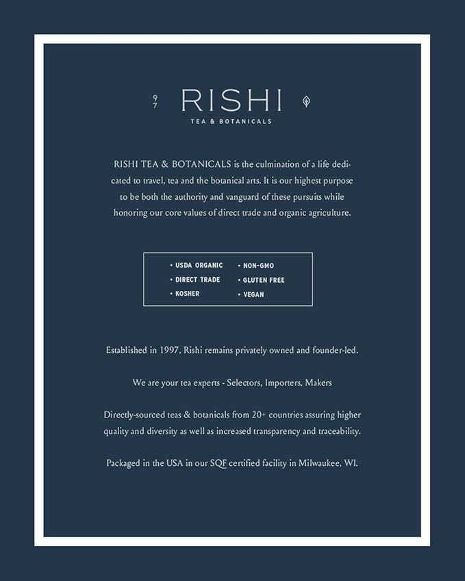 Rishi Tea English Breakfast Tea - Organic Sachet Tea Bags, Energizing & Caffeinated Pure Black Tea, Ideal for Hot or Iced Tea - 50 Count