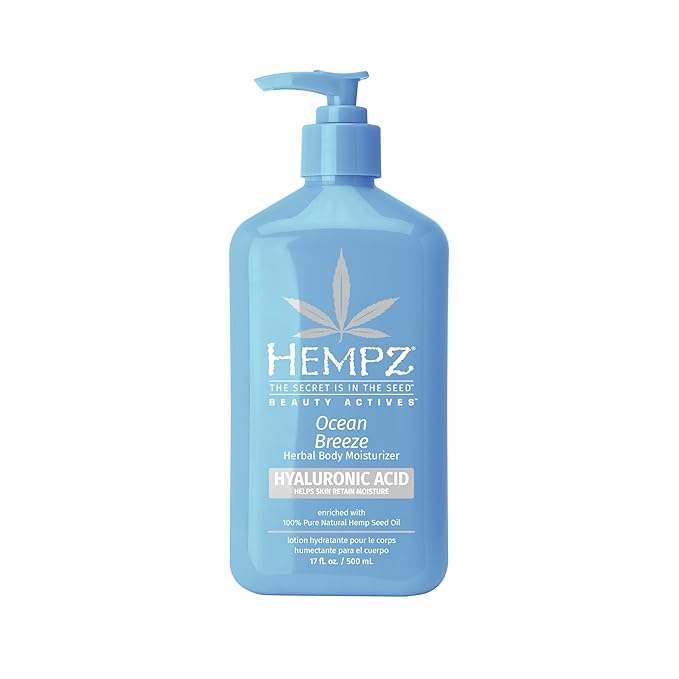 Hempz Body Lotion - Ocean Breeze Limited Edition Daily Moisturizing Cream, Shea Butter, Aloe, Body Moisturizer - Skin Care Products, Hemp Seed Oil - 17 Fl Oz
