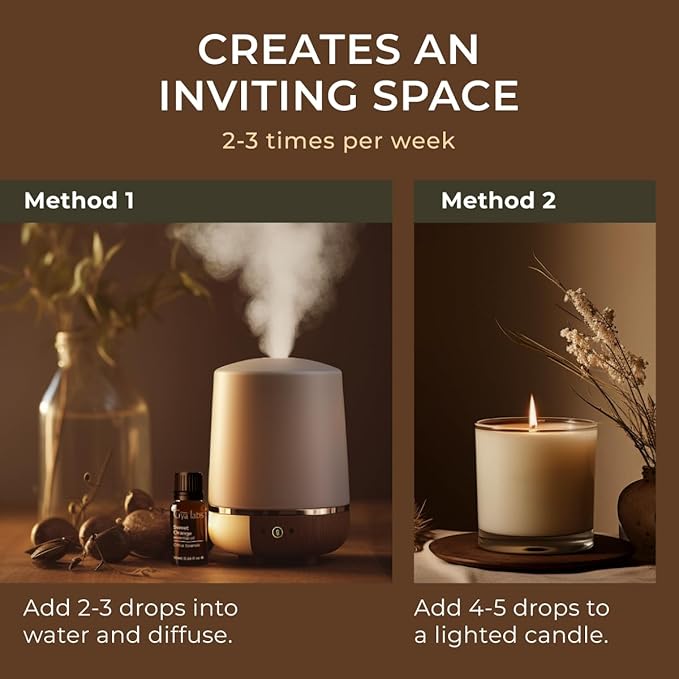 Gya Labs Orange Essential Oil for Diffuser & Skin - 0.34 Fl Oz - 100% Pure Natural Sweet Orange Oil for Massage, Face, Cleaning & Candle Making Scent