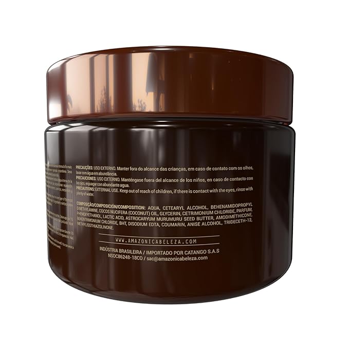 AMAZONICA BELEZA Coconut Hair Mask, Repairs Damaged Hair and Restores Hair Proteins for Healthy, Vital Hair, with Coconut Oil, Sulfate & Parabens Free, Professional Line, 10 Oz