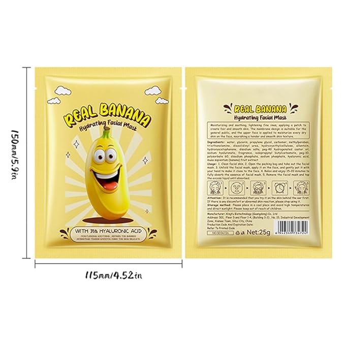 8 Pack Fruit Facial Mask Set – Hydrating & Brightening Combo Face Masks for All Skin Types, Natural Sheet Masks Gift Set, Hypoallergenic Spa Skincare for Women/Men, Soothe Sensitive Skin (8 Pcs-Set05)