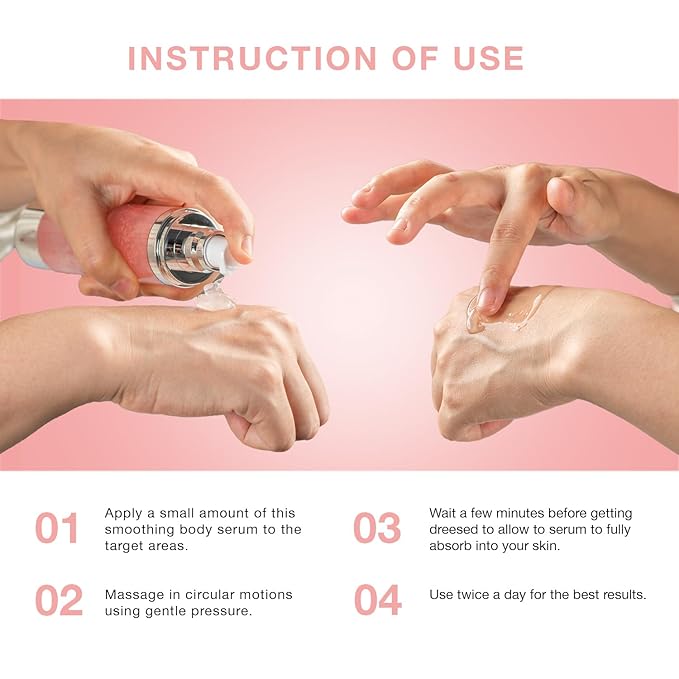 Glossy Smoothing Body Serum for Wrinkles: Hydrating, Nourishing, Repairing for Silky Smooth Skin, Anti-Aging & Firming, 100ml/3.38 Fl Oz - Visible Results, Natural Ingredients, Fast Absorption