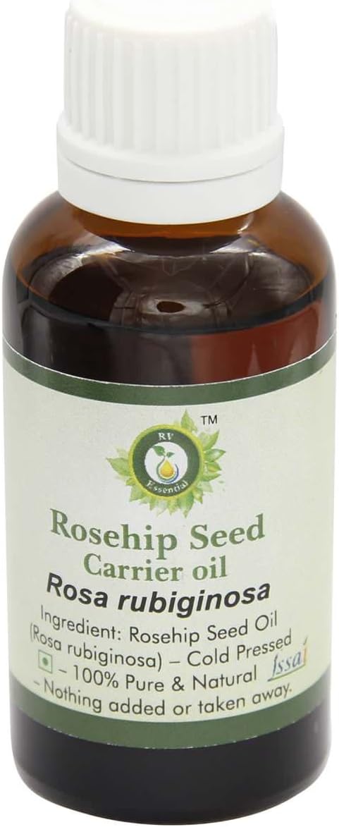 R V Essential Rosehip Seed Oil | Rosa Rubiginosa | for Face, Skin Care, Hair Care, Scalp Massage, Body Massage, Skin Moisturizer | 100% Pure Natural | Cold Pressed | 50ml | 1.69oz