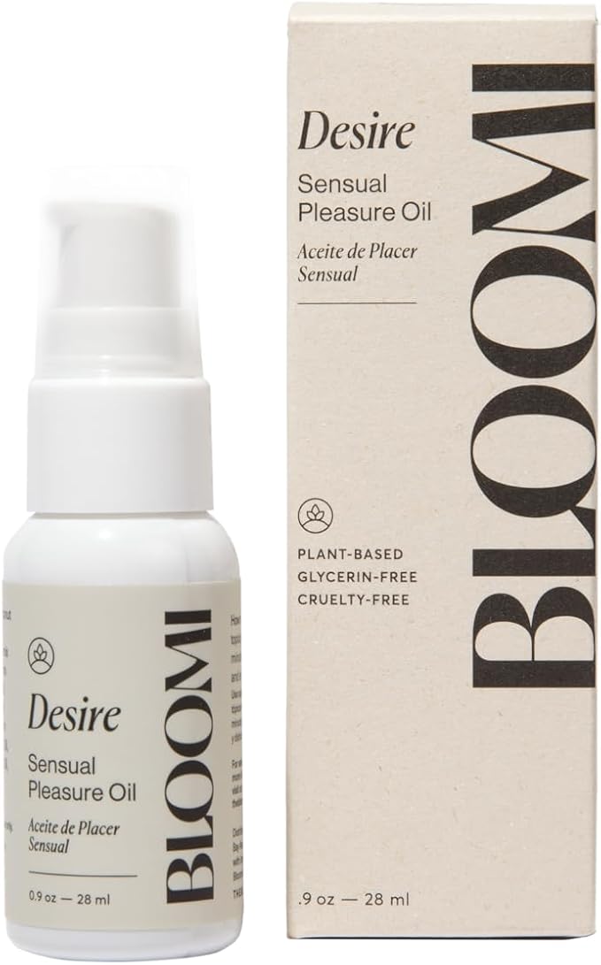 Bloomi Desire Body Oil for Date Night - Sensual Massage Oils Safe - Fragrance Free Relaxing Massage Therapy - Vegan Intimate Arousal Oil to Increase Pleasure - Natural Ingredients for Couples 0.9oz