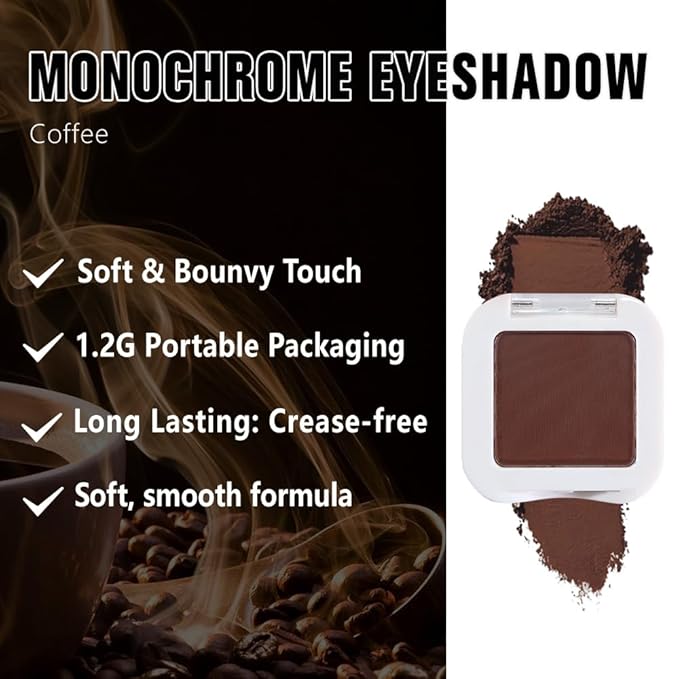 Coffee Brown Matte Eyeshadow – Smoked Eye Shadow, Daily Waterproof Long-Lasting Eyeshadow Powder Palette for Women Neutral Eye Makeup sombras para ojos (09)