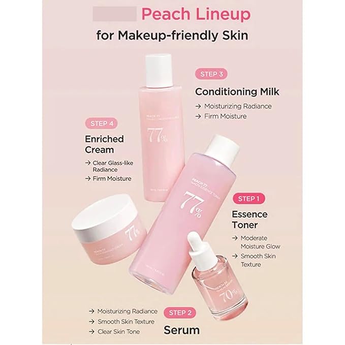 Peach Conditioning Lotion, Face Moisturizer with Vitamin B12, Lightweight, Nourishing, Hyrdating Korean Skin Care for Glass Skin (150ml, 5.07 fl.oz.)