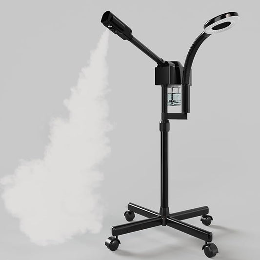 Facial Steamer with Magnifying Lamp, Professional Facial Steamer for Esthetician, 2 in 1 Ozone Steamer for Face Professional, Face Steamer for Facial Deep Cleaning.