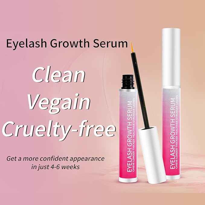 Eyelash Growth Serum - Natural & Nourishing Formula for Longer, Thicker Lashes with Peptides & Biotin | Safe for Sensitive Eyes | 8ml