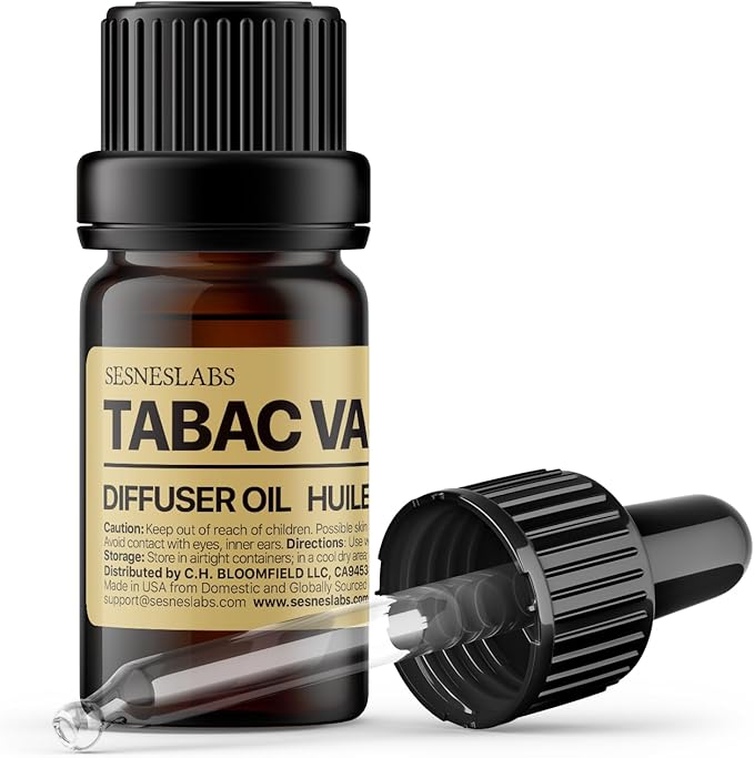 Tabac Vanille Diffuser Oil, Niche Fall/Winter Scent, Tobacco Leaf, Vanilla, Spices, Musk Essential Oils Blend for Ultrasonic Diffuser (.33 oz/10 ml)