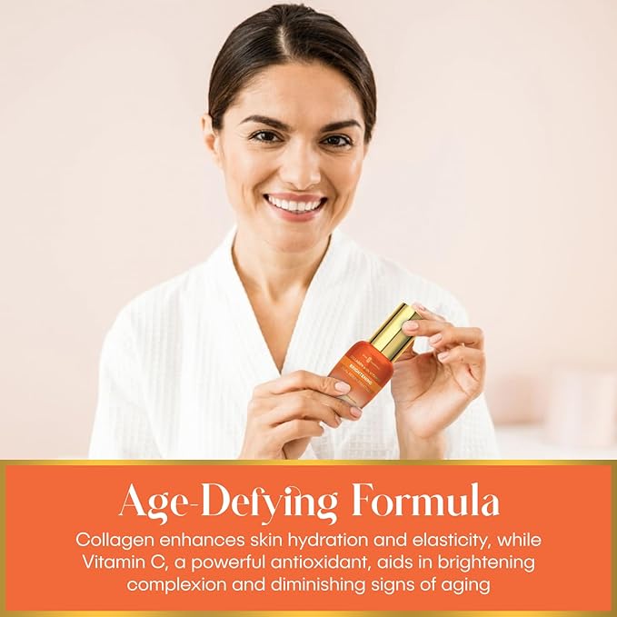 Collagen & Vitamin C Face Serum - Anti-Aging, & Smoothing - Dermatologist Tested, Clean Beauty, Cruelty Free Korean Skin Care for All Skin Types - 1.69 FL.OZ.