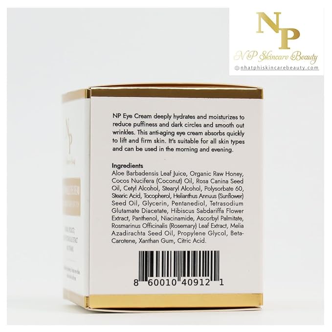 Anti-Wrinkles Eye Cream - Fast Absorbing, Natural Ingredients for Dark Circles, Puffy Eyes, and Wrinkle Reduction, 30 grams