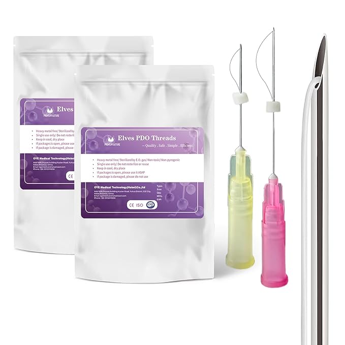 elves PCL Threads for Face Lift Mono Threads 26G90mm Pcl Smooth Threads Sharp Tip PCL Threads Mono 20Pcs Long-Lasting Skin Tightening Smoothing of Wrinkles
