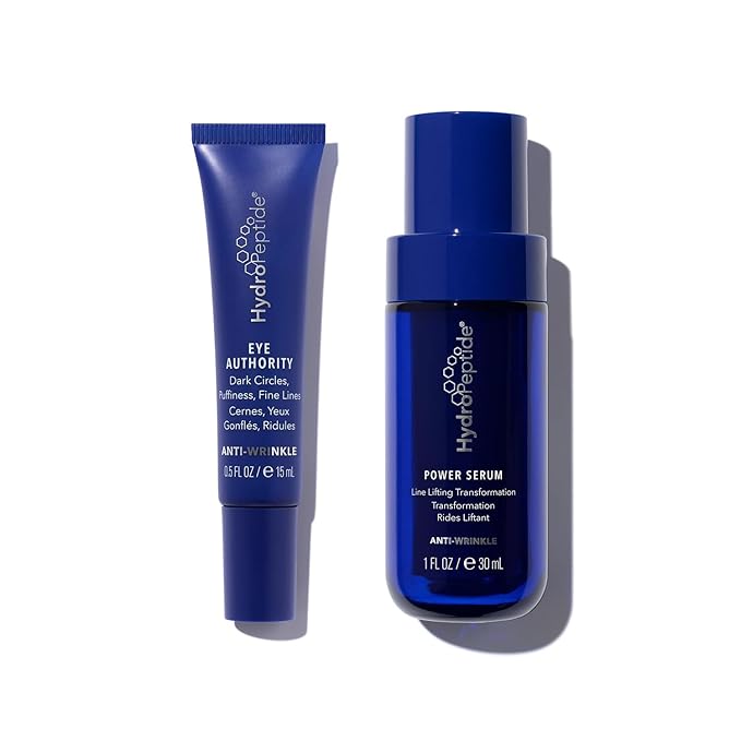 HydroPeptide Eye Authority and Power Serum Anti-Wrinkle Bundle, (0.5 Ounce and 1 Ounce)
