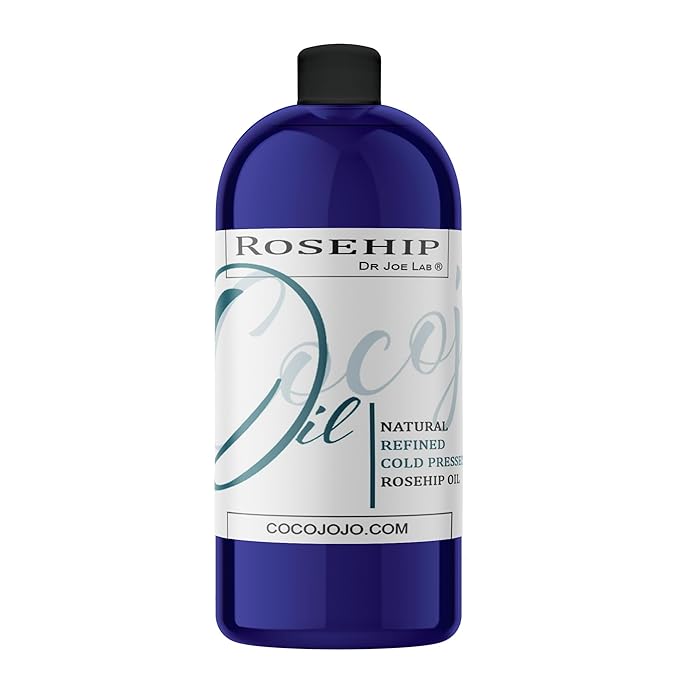 cocojojo Rosehip Oil for Face, Rosehip Oil, Pure Refined Cold Pressed All Natural for Hair Skin, Face Body Nails - 32 Oz