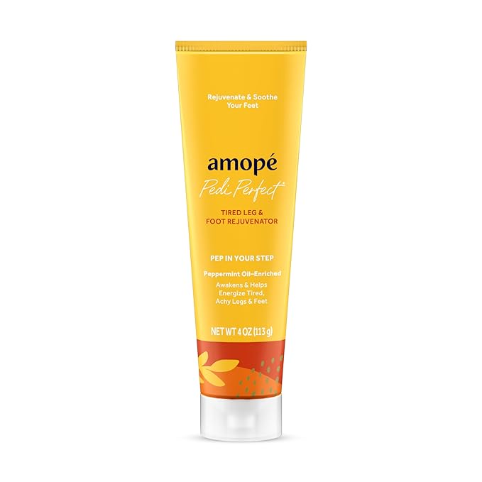 Amopé Pampering Kit - Contains Charcoal Foot Scrub, Tea Tree Foot Scrub, Epsom Salt Foot Scrub, Invigorating Foot Soak, Tired Leg & Foot Rejuvenator, Foot & Leg Scrubber and Luxury Storage Bag