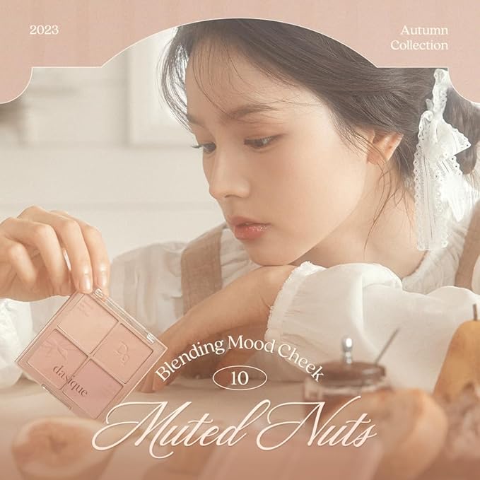 Dasique Blending Mood Cheek #10 Muted Nuts | 4 Blendable Shades in Lighteight Smooth Powder | Vegan | Korean Makeup | Blush