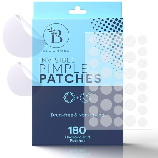 Invisible Pimple Patches (180 Count) - Hydrocolloid Acne Spot Treatment - Zit Patches for Face - Acne Treatment for Clear Skin - S/L Sizes
