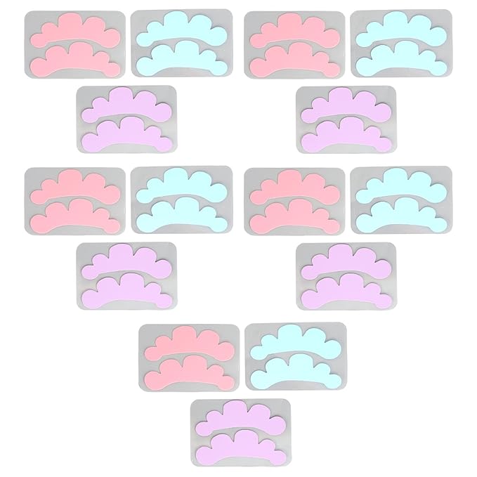15 Pairs Eyelash Extension Under Eye Pads Cloud Shaped Reusable Silicone Lash Grafting Eye Pads Blue