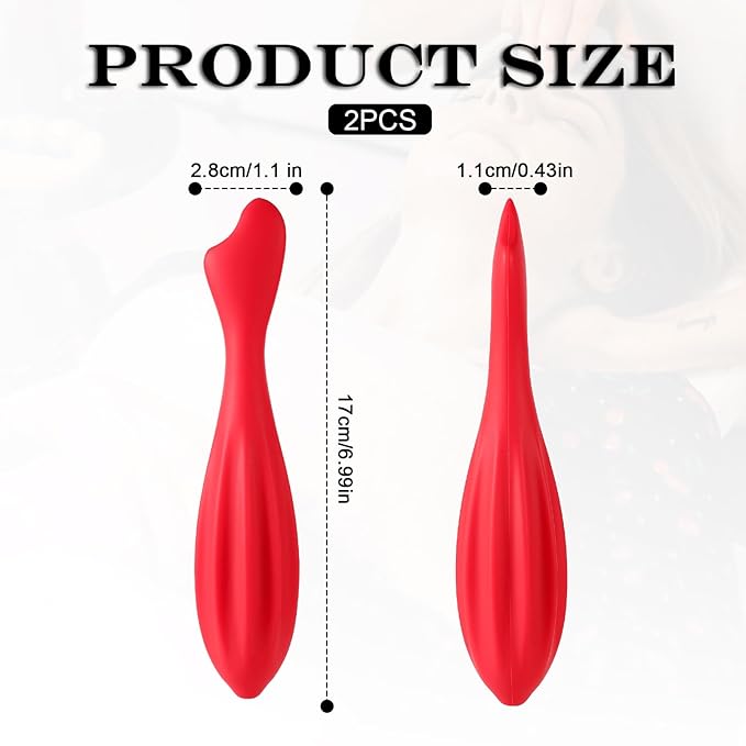 2pcs Facial Massage Roller, Silicone Face Massage Stick Modelling Body & Face Curves Rose Red Facial Massage Tool Face Roller Skin Care for Women Body Relax