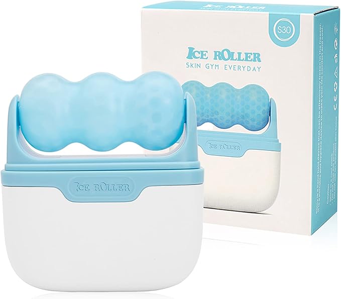 Ice Roller for Face & Eye, 2 in 1 Puffiness, Migraine, Pain Relief and Minor Injury Facial Ice Roller,Cold Therapy Massage Roller,Skin Care Products