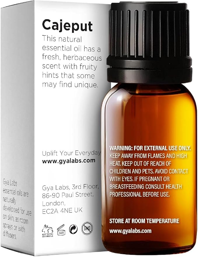 Gya Labs Cajeput Essential Oil for Diffuser - 0.34 Fl Oz - 100% Pure Natural Cajeput Oil for Skin, Aromatherapy, Candle Making - Fresh Herbaceous Scent