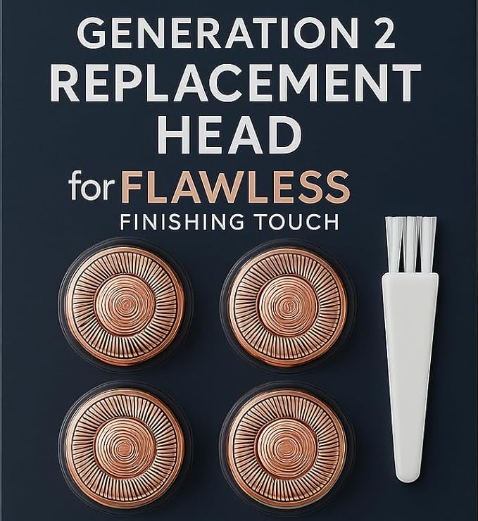 Gen 2 Replacement Heads for Flawless Facial Hair Remover, Used Finishing Touch Flawless Hair Removal, 4 PCS per pack